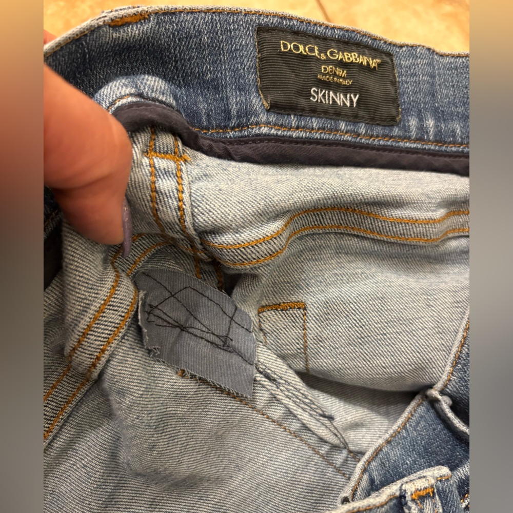 Dolce & Gabbana Logo Plaque Distressed Skinny Jeans Size 46  US Size 10 - Picture 12 of 16